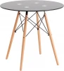 УТ000039069 Стол круглый EAMES DSW  D=80 стеклянный черный Stool Group арт.УТ000039069