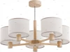 22065 Люстра потолочная Alfa Vanila, 5 плафонов, бежевый с хромом