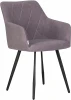 13-03 DOBRIN ROBY, цвет сиденья Catania Lavender велюр, цвет основания черный муар Стул обеденный ROBY (ЭМАЛЬ ЧЕРНЫЙ МУАР велюр Catania Lavender)