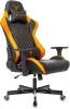 KNIGHT ARMOR BO Кресло игровое Knight Armor черный/оранжевый ромбик эко.кожа с подголов. крестовина металл