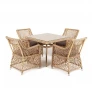 AC4T-5-SET Обеденная группа плетеная на 4 персоны, цвет соломенный 4SIS Айриш AC4T-5-SET