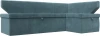 126105 Диван кухонный угловой Омура правый угол (Бирюзовый/Велюр) Лига Диванов арт.126105