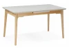 15919 Кухонный стол Woodville Halmar 140(180)x80 белый спеченный камень / светлое дерево