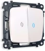 MO204040 Комплект механизма Ambrella Volt 2-клавишного проходного выключателя с подсветкой 10000K OMEGA MO204040 Жемчуг QUANT