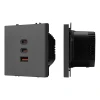 061837 Механизм розетки с быстрой USB зарядкой ARL NOBE SCT-NOBE-MUACC-SFPL-FC-GR (65W, QC3) (Arlight,) 061837