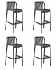 LMZL-PP777-N_P-GR-04 Набор 4 шт стул барный DOBRIN CHLOE BAR (темно-серый)