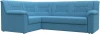 123442L Диван угловой Карелия левый угол (Голубой/Рогожка) Лига Диванов арт.123442L