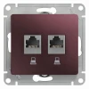 GSL001185KK Розетка встраиваемая двойная Ethernet RJ-45 (баклажановый) Systeme Electric GSL001185KK