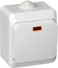 BA10-045B Выключатель накладной одноклавишный с подсветкой (белый) IP44 Systeme Electric BA10-045B