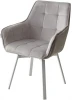 628M03601 Стул M-City MAVERICK BLUVEL-03 LIGHT GREY/ белый каркас, поворот.360 град.