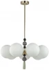 5405/7 Потолочная люстра на штанге Odeon Light Palle 5405/7 золотой/серый/зеленый/белый матов./металл/керамика/стекло E14 7*40W (220V, подвески, шарики, молекулы)