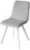 628B03WHT Обеденный стул M-City DAIQUIRI BLUVEL-03 LIGHT GREY / белый каркас, велюр