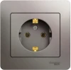 GSL001242 Розетка встраиваемая с заземлением (платина) Systeme Electric Glossa GSL001242
