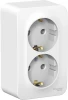 BLNRA010201 Розетка накладная двойная с заземлением (белый) Systeme Electric Blanca BLNRA010201