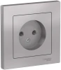 ATN000340 Розетка встраиваемая без заземления (алюминий) Systeme Electric AtlasDesign ATN000340