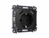 MO809010 Комплект механизма Ambrella Volt электрической розетки OMEGA MO809010 Черный матовый 2USB A+A 18W быстрая зарядка с заземлением и шторками 2P+E 16A-250V QUANT