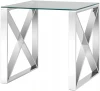 УТ000004645 Журнальный стол Stool Group 55*55 КРОСС серебро УТ000004645