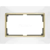 WL03-Frame-01-DBL-white-GD Рамка для двойной розетки Werkel Snabb, белый с золотом