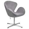 FR 0654 Кресло SWAN STYLE CHAIR серый, искусственная замша FR 0654