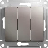 GSL001231 Выключатель встраиваемый трехклавишный (платина) Systeme Electric Glossa GSL001231