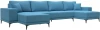 124190 Диван П-образный Льюес (Голубой/Рогожка) Лига Диванов арт.124190