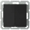 G3020PB Выключатель двухклавишный (черный матовый) Jasmart G-Classic G3020PB