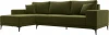 122404L Диван угловой Льюес левый (Зеленый/Микровельвет) Лига Диванов арт.122404L