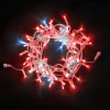 PST100BLWCAP-10-1R Гирлянда Нить с Колпачком 10м Красная с Мерцанием Белого Диода 24В, 100 LED, Провод Прозрачный ПВХ, IP65
