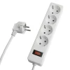 50090 Сетевой фильтр 4-х местный с заземлением 3 метра (белый) Stekker Optima 50090