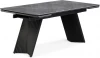 612881 Кухонный стол Notta Вейв 160(220)х89х75 серый мрамор baolai / черный (Керамика) арт.612881
