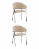 УТ000043136 Стул Бруно NEW велюр кремовый, опора черный муар (набор 2 шт) Stool Group УТ000043136