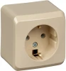 PA16-003K Розетка накладная с заземлением (кремовый) Systeme Electric Этюд PA16-003K
