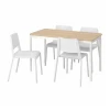 193.992.93 ТОММАРЮД / ТЕОДОРЕС Стол и 4 стула, дуб белый, белый