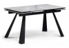 621199 Кухонный стол Woodville Маунт 140x80 белый мрамор / черный