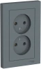 ATN000720 Розетка встраиваемая двойная без заземления (грифель) Systeme Electric AtlasDesign ATN000720