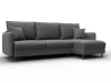 129638 Диван угловой Лига-064 НПБ угол универсальный (ДСП/Дерево/Замша/Серый) Лига Диванов 129638