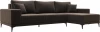 122399 Диван угловой Льюес правый (Коричневый/Велюр) Лига Диванов арт.122399