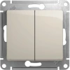GSL000951 Выключатель встраиваемый двухклавишный (молочный) Systeme Electric Glossa GSL000951