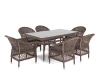 AmC6T-7-SET brown Обеденная группа из искусственного ротанга на 6 персоны, цвет коричневый 4SIS Амароне AmC6T-7-SET brown