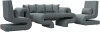 125330 Набор Волна-2 (стол, диван, 2 кресла) (Серый/Рогожка) Лига Диванов арт.125330