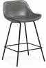 610750 Барный стул Woodville Хара серая экокожа / черный глянец арт.610750