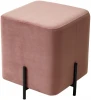461MC04217 Пуфик для гостиной M-City ФЕЛИКС квадратный розовый #15, велюр / черный каркас