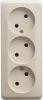 PA16-009K Розетка накладная тройная без заземления (кремовый) Systeme Electric Etude PA16-009K
