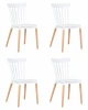 LMZL-PP687-N_LB-TR_P-W-02 Набор 4 шт стул обеденный DOBRIN THEO (ножки светлый бук, цвет белый (W-02))