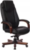 T-9923WALNUT/BLACK Кресло руководителя Бюрократ T-9923WALNUT черный кожа крестовина металл/дерево