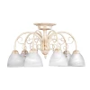 S9123-6 Люстра потолочная Day&Night, 6 плафонов, бежевый с золотом, белым и прозрачным