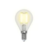 LED-G45-6W/NW/E14/CL PLS02WH картон Лампочка светодиодная шар прозрачная E14 6W 4000K Uniel LED-G45-6W/NW/E14/CL PLS02WH