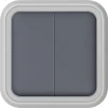 DIP20840 Переключатель 2-клавишный накладной, цвет серый IP55 Donel W55 DIP20840