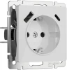 W1171741 Розетка с заземлением,шторками и USB Type A+С (белый акрил) Werkel W1171741 (a064014)