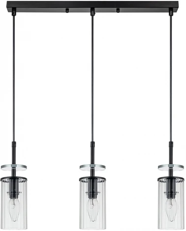 Подвесной светильник Escada Avolto 10191/3S 3х40Вт Е14, металл/стекло, черный (220V, на проводе)